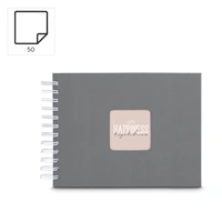 Hama album klasický špirálový FINE ART 24x17 cm, 50 strán, kamenná šedá, biele listy