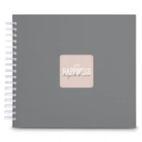 Hama album klasický špirálový FINE ART 28x24 cm, 50 strán, kamenná šedá, biele listy