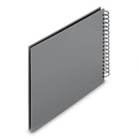 Hama album klasický špirálový FINE ART 28x24 cm, 50 strán, kamenná šedá, čierne listy