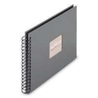 Hama album klasický špirálový FINE ART 28x24 cm, 50 strán, kamenná šedá, čierne listy