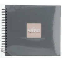 Hama album klasický špirálový FINE ART 28x24 cm, 50 strán, kamenná šedá, čierne listy