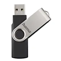 Hama USB 2.0 Flash Drive Rotate, 64 GB, 15 MB/s, čierna/strieborná