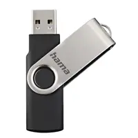 Hama USB 2.0 Flash Drive Rotate, 128 GB, 15 MB/s, čierna/strieborná