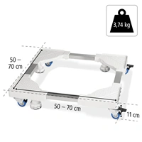Xavax mobilný podstavec pre spotrebiče/nábytok/ťažké predmety, 4 kolieska, 50x50-70x70 cm, do 150 kg