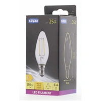 Xavax LED Filament žiarovka, E14, 250 lm (nahrádza 25 W), sviečka, teplá biela, číra