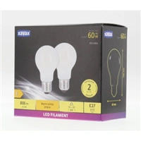 Xavax LED Filament žiarovka, E27, 806 lm (nahrádza 60 W), teplá biela, matná, 2 ks v škatuľke