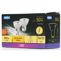 Xavax LED žiarovka reflektorová, GU10, 350 lm (nahrádza 50 W), PAR16, sklenená, teplá biela, 2 ks