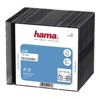 Hama CD Slim Box, obal na 1 cd/dvd, priehľadný/čierny, balenie 20 ks (cena za balenie)
