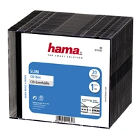 Hama CD Slim Box, obal na 1 cd/dvd, priehľadný/čierny, balenie 20 ks (cena za balenie)