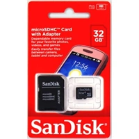 SanDisk  microSDHC 32 GB Class 4 Memory Card + SD adaptér
