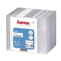 Hama CD Slim Box, obal na 1 cd/dvd, priehľadný, balenie 20 ks (cena za balenie)