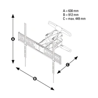 Hama nástenný držiak TV XL, pohyblivý, 800x600, 5*, čierny