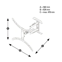 Hama nstenn driak TV, pohybliv, 600x500, 3*, ierny