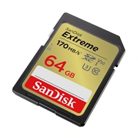 SanDisk Extreme 64 GB SDXC Memory Card 170 MB/s & 80 MB/s, UHS-I, Class 10, U3, V30