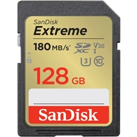 SanDisk Extreme 128 GB SDXC Memory Card 180 MB/s & 90 MB/s, UHS-I, Class 10, U3, V30