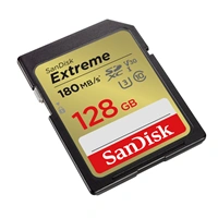 SanDisk Extreme 128 GB SDXC Memory Card 180 MB/s & 90 MB/s, UHS-I, Class 10, U3, V30