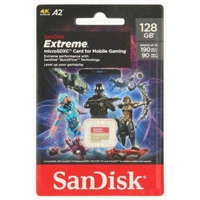 SanDisk Extreme microSDXC card for Mobile Gaming 128 GB 190 MB/s & 90 MB/s, A2 C10 V30 UHS-I U3