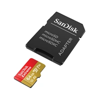 SanDisk Extreme microSDXC 64 GB + SD Adapter 170 MB/s & 80 MB/s A2 C10 V30 UHS-I U3