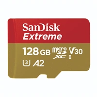 SanDisk Extreme microSDXC 128 GB + SD Adapter 190 MB/s & 90 MB/s A2 C10 V30 UHS-I U3