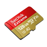 SanDisk Extreme microSDXC 128 GB + SD Adapter 190 MB/s & 90 MB/s A2 C10 V30 UHS-I U3