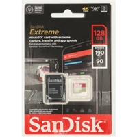 SanDisk Extreme microSDXC 128 GB + SD Adapter 190 MB/s & 90 MB/s A2 C10 V30 UHS-I U3