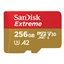 SanDisk Extreme microSDXC 256 GB + SD Adapter 190 MB/s & 130 MB/s Read/Write A2 C10 V30 UHS-I U3