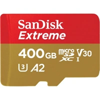 SanDisk Extreme microSDXC 400 GB + SD Adapter 190 MB/s & 130 MB/s  A2 C10 V30 UHS-I U3
