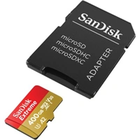 SanDisk Extreme microSDXC 400 GB + SD Adapter 190 MB/s & 130 MB/s  A2 C10 V30 UHS-I U3