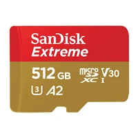 SanDisk Extreme microSDXC 512 GB + SD Adapter 190 MB/s & 130 MB/s  A2 C10 V30 UHS-I U3