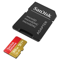 SanDisk Extreme microSDXC 512 GB + SD Adapter 190 MB/s & 130 MB/s  A2 C10 V30 UHS-I U3