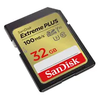 SanDisk Extreme PLUS 32 GB SDHC Memory Card 100 MB/s & 60 MB/s, UHS-I, Class 10, U3, V30