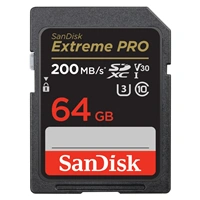 SanDisk Extreme PRO 64 GB SDXC Memory Card 200 MB/s & 90 MB/s, UHS-I, Class 10, U3, V30