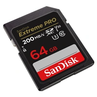SanDisk Extreme PRO 64 GB SDXC Memory Card 200 MB/s & 90 MB/s, UHS-I, Class 10, U3, V30