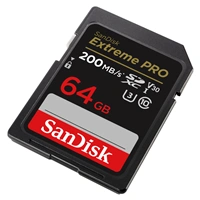 SanDisk Extreme PRO 64 GB SDXC Memory Card 200 MB/s & 90 MB/s, UHS-I, Class 10, U3, V30