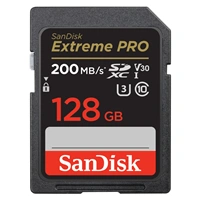 SanDisk Extreme PRO 128 GB SDXC Memory Card 200 MB/s & 90 MB/s, UHS-I, Class 10, U3, V30