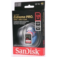 SanDisk Extreme PRO 128 GB SDXC Memory Card 200 MB/s & 90 MB/s, UHS-I, Class 10, U3, V30