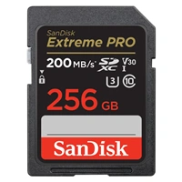 SanDisk Extreme PRO 256 GB SDXC Memory Card 200 MB/s & 140 MB/s, UHS-I, Class 10, U3, V30