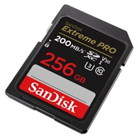 SanDisk Extreme PRO 256 GB SDXC Memory Card 200 MB/s & 140 MB/s, UHS-I, Class 10, U3, V30