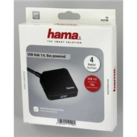 Hama USB 3.0 Hub 1:4, čierny