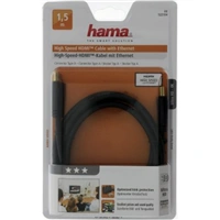 Hama HDMI kábel vidlica - vidlica, pozlátený, 3*, 1,5 m