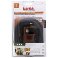 Hama HDMI kbel vidlica - vidlica, oton vidlice (2 osi), pozlten, 3*, 3 m