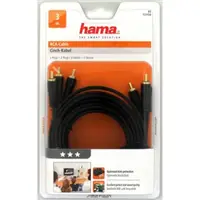 Hama AV kbel 3 cinch - 3 cinch, pozlten, 3*, 3 m