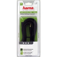 Hama predlžovací audio kábel jack 3,5 mm stereo, 5 m, pozlátený, 3*