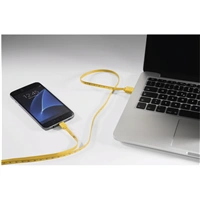 Hama micro USB kábel Meter, 1 m, meradlo, žltý