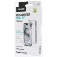 Hama Extreme Protect, kryt pre Apple iPhone 16, magnetický, D3O®, nezažltne, priehľadný