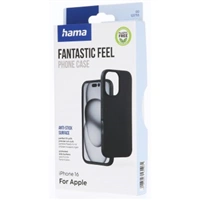 Hama Fantastic Feel, kryt pre Apple iPhone 16, hebký povrch, čierny