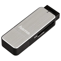 Hama čítačka kariet USB 3.0 SD/microSD, strieborná