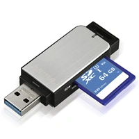 Hama čítačka kariet USB 3.0 SD/microSD, strieborná