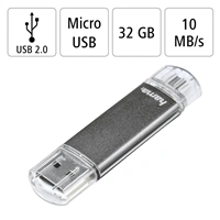 Hama flashPen Laeta Twin 32 GB 10 MB/s, šedý