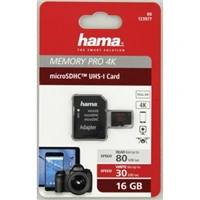 Hama microSDHC 16 GB UHS Speed Class 3 UHS-I 80 MB/s + adaptr
